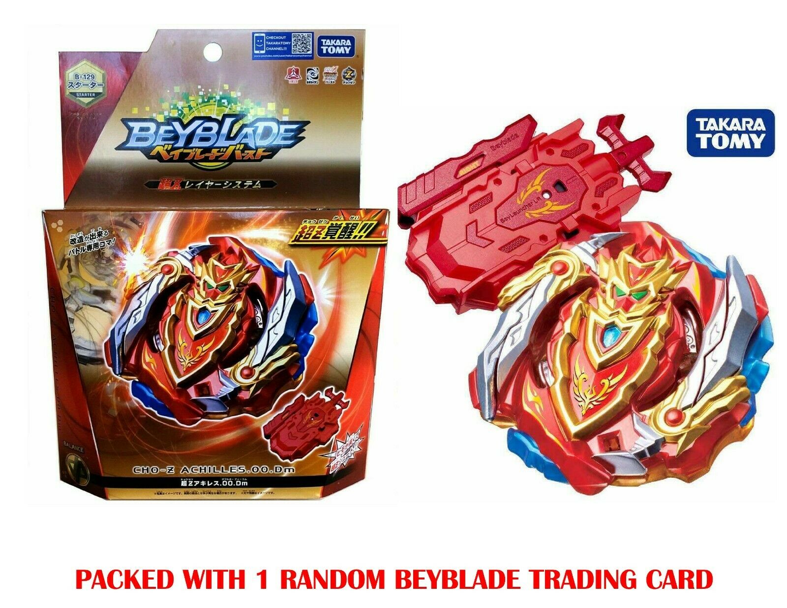 Takara Tomy Beyblade Burst Turbo B-129 Cho-Z Achilles.00.Dm Starter w/LR Launcher (Japan Version)
