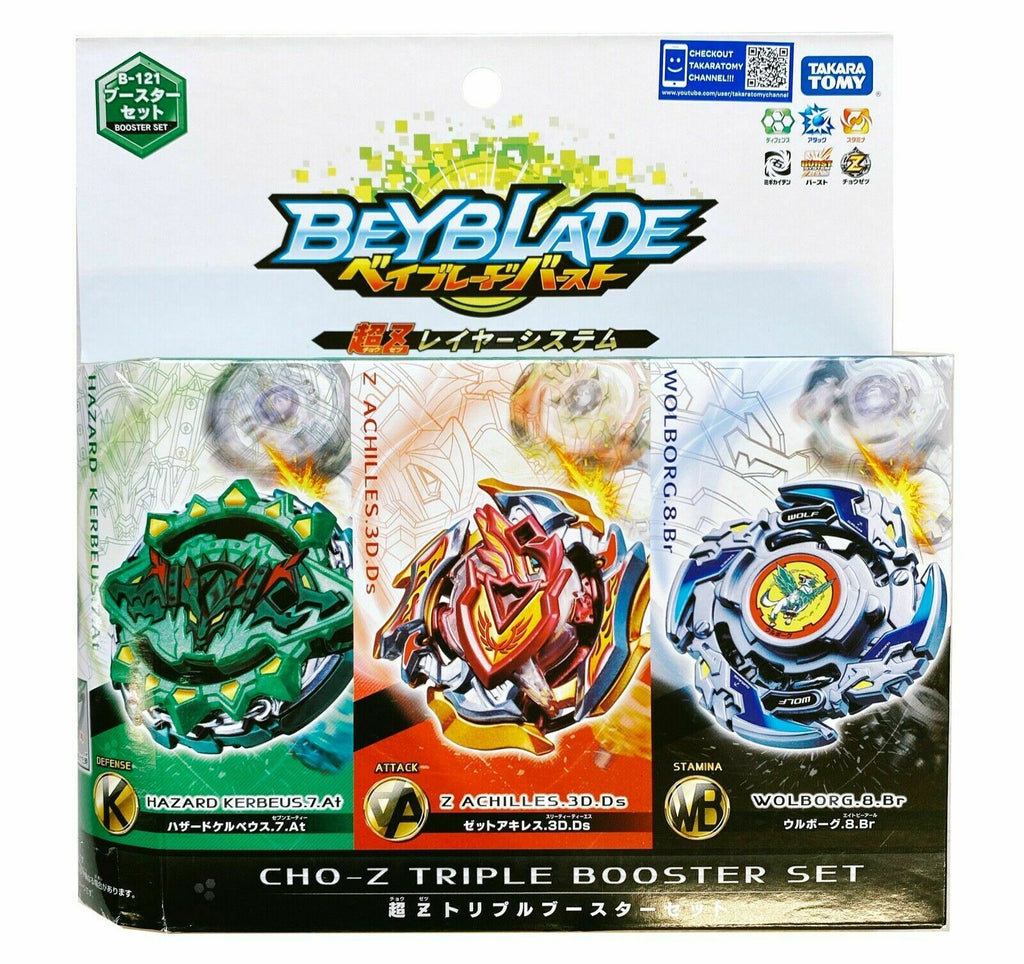Takara Tomy Beyblade Burst Turbo B-121 Cho-Z Triple Booster Set   (Japan Version)