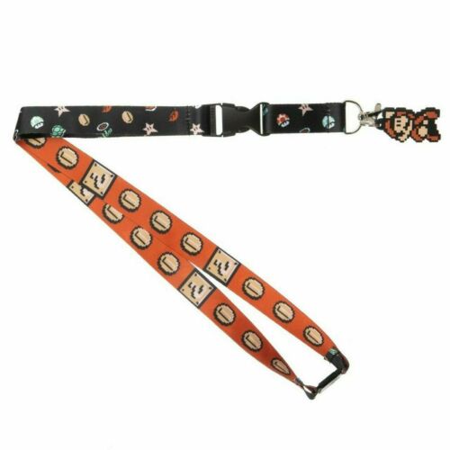 NINTENDO SUPER MARIO BREAKAWAY LANYARD W/ CHARM AND COLLECTIBLE STICKER