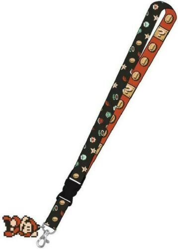 NINTENDO SUPER MARIO BREAKAWAY LANYARD W/ CHARM AND COLLECTIBLE STICKER