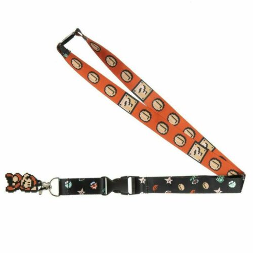 NINTENDO SUPER MARIO BREAKAWAY LANYARD W/ CHARM AND COLLECTIBLE STICKER