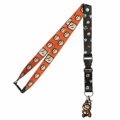 NINTENDO SUPER MARIO BREAKAWAY LANYARD W/ CHARM AND COLLECTIBLE STICKER