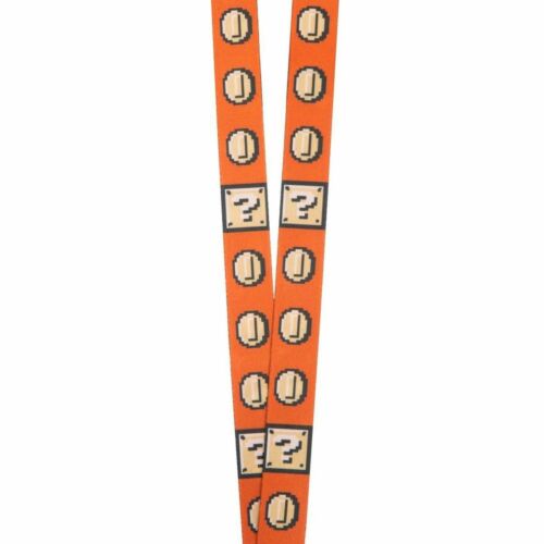 NINTENDO SUPER MARIO BREAKAWAY LANYARD W/ CHARM AND COLLECTIBLE STICKER