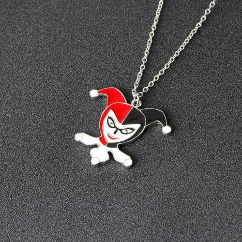 Suicide Squad Harley Quinn Silver Red, White & Black Enamel Necklace in Gift Box
