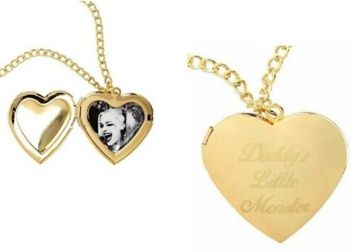 Suicide Squad Harley Quinn 18k Gold Plated "Daddy's Little Monster" Heart Locket
