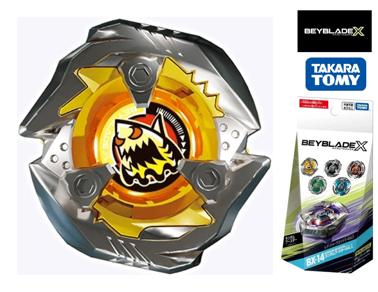 Takara Tomy Beyblade X BX-14 02 Shark Edge Four Eighty Needle