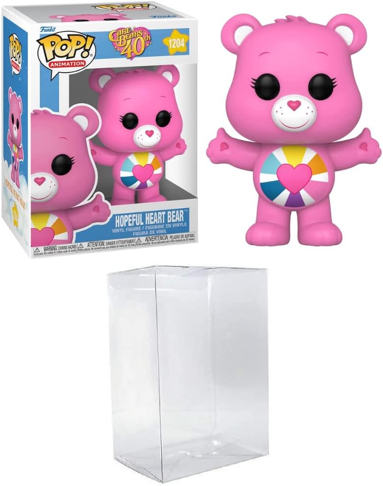 POP! Care Bears 40th Anniversary – Hopeful Heart Bear Vinyl Figure (3.75-Inch, Multicolored) – Bundled with Compatible Box Protector Case