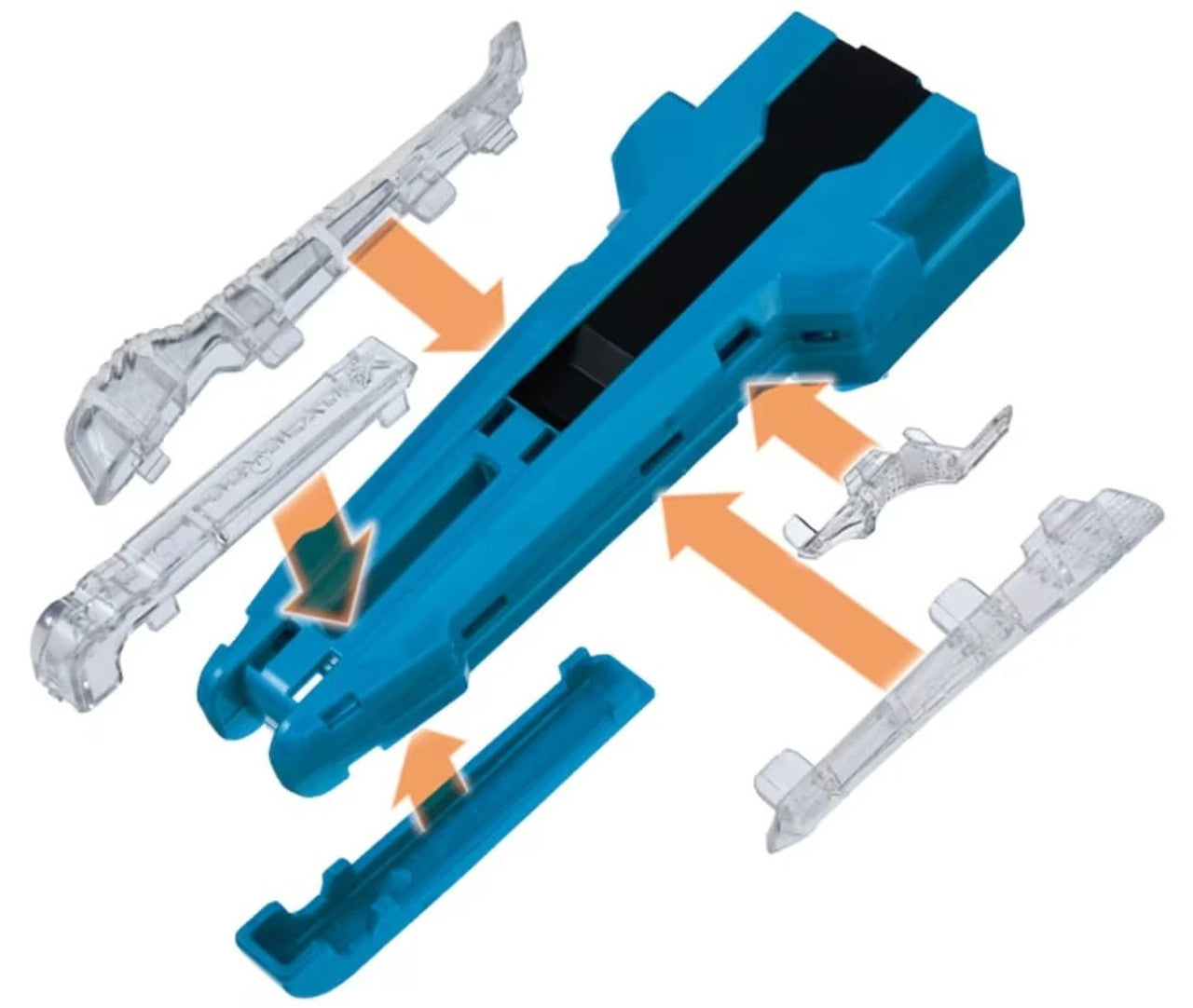 Takara Tomy Beyblade X BX-40 Left Spin Ripcord Launcher & BX-42 Rubber Custom Grip (Blue Version)
