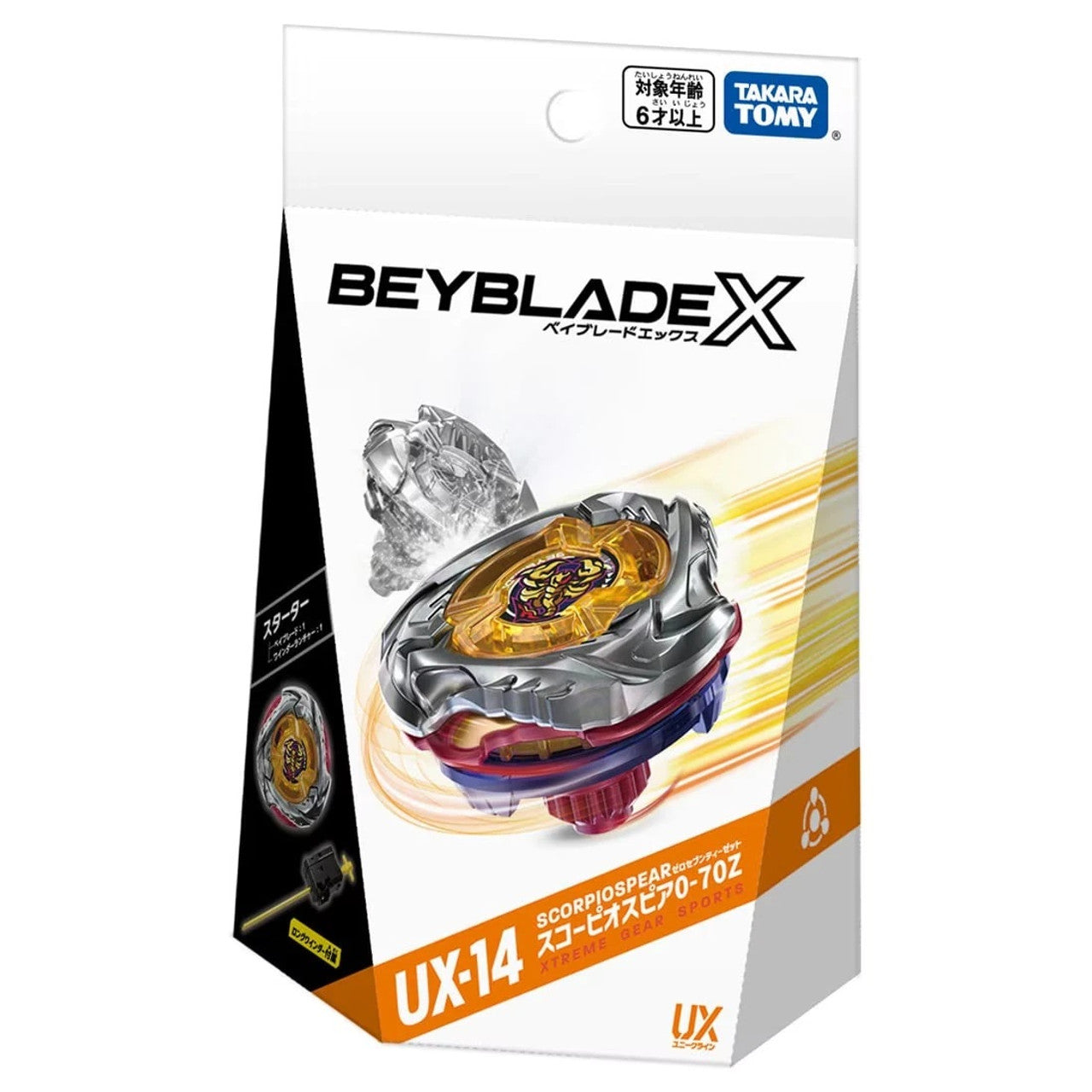 Takara Tomy Beyblade X UX-14 Starter ScorpioSpear 0-70Z