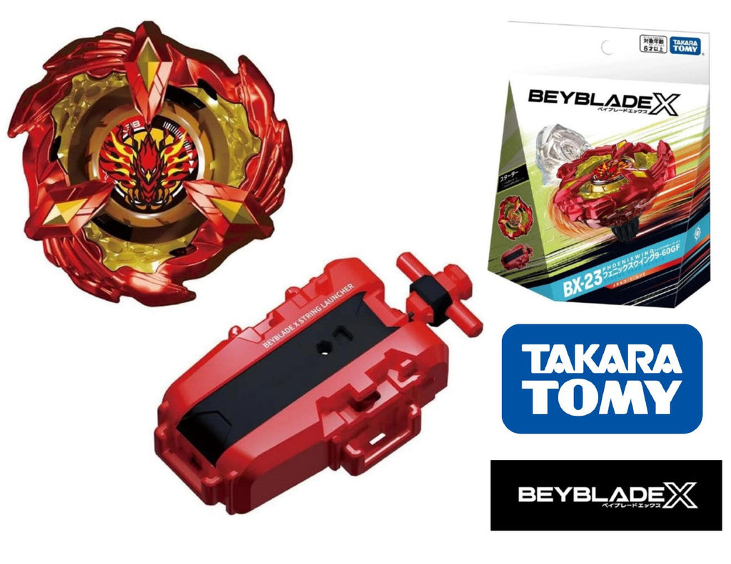 Takara Tomy Beyblade X BX-23 Phoenix Wing 9-60GF Metallic Red (with String Launcher)